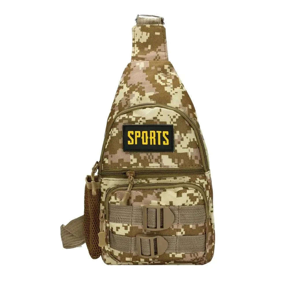 Camouflage Large-capacity Chest Bag Outdoor Multi-pocket Crossbody Bag for Outdoor Camping Hiking-WAYBIKER