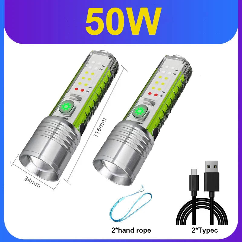 1600LUX Mini Keychain Torch Most Powerful LED Flashlight USB Rechargeable Flash Light High Power Flashlight Tactical Lantern-WAYBIKER