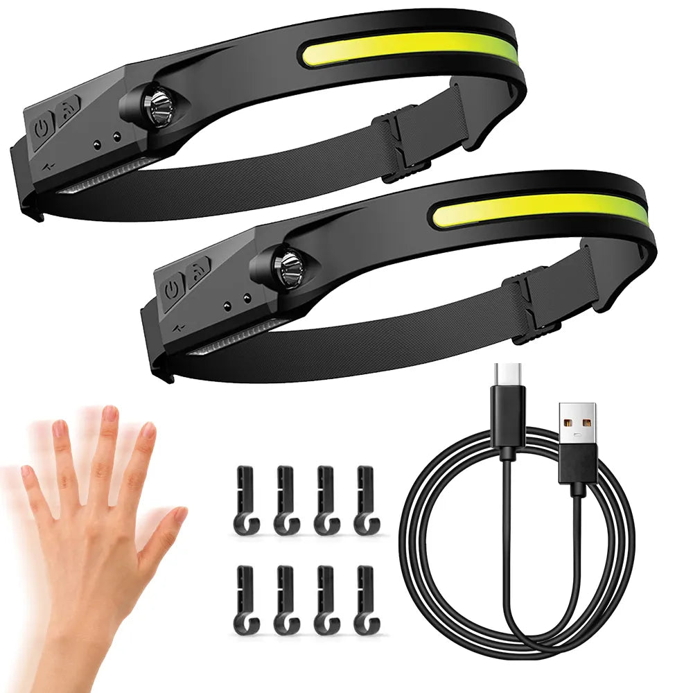 LED Induction Headlamp Camping Search Light USB Rechargeable Headlight Led Head Torch Work Light Waterproof 5 Modes Headtorch-WAYBIKER