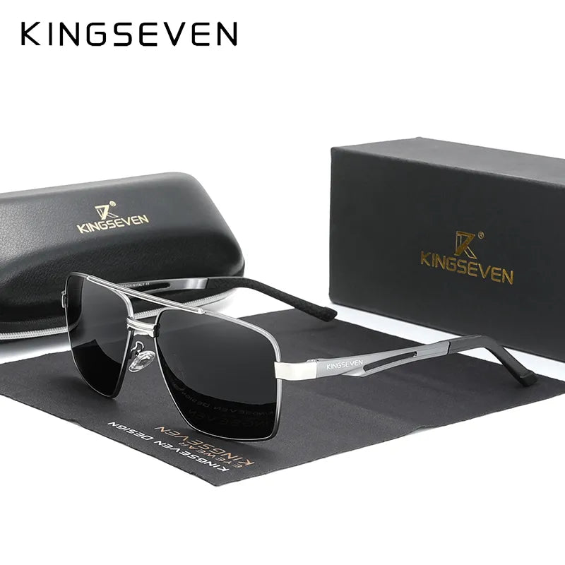 KINGSEVEN Brand Men's Aluminum Sunglasses Polarized Men Mirror Male Sun Glasses Sports Eyewear-WAYBIKER