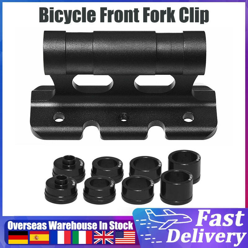 Car Roof Rack Carriers Bike Fork Mount Quick Release Thru Axle Carriers Front Fork Block for 5x100mm 12x100mm 15x100mm 15x110mm-WAYBIKER