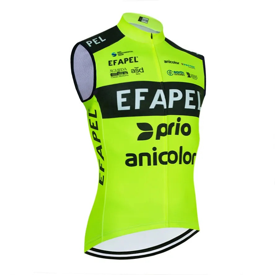 New 2024 UAE Cycling Jersey Fluor Green Windbreaker Men Bike Vest Maillot EFAPEL Team Ropa Ciclismo Jersey T-shirt Clothing-WAYBIKER