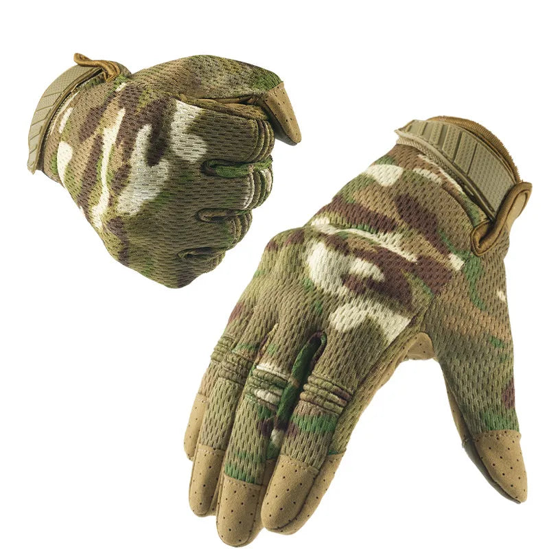 Men Women Multicam Tactical Gloves Antiskid Army Military Bicycle Airsoft Motorcycle Shoot Paintball Work Gear Camo Full Finger-WAYBIKER
