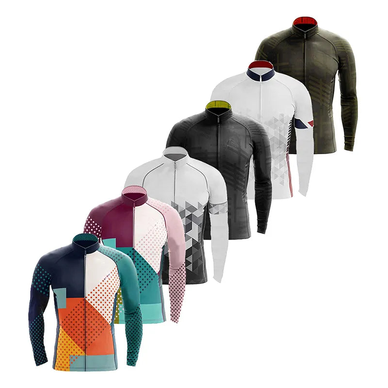 New Cycling Jersey Set Men Long Sleeves Bike Jersey Suit 19D Gel Pad Pants Autumn MTB Cycling Clothing-WAYBIKER