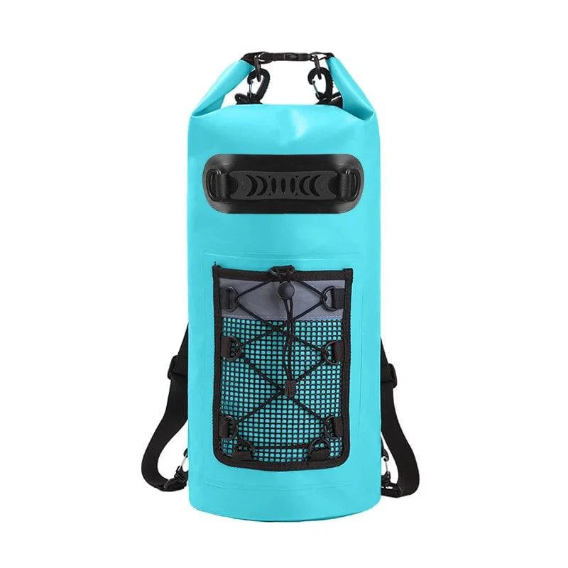 20L Floating Waterproof Dry Backpack PVC Drifting Bag with Adjustable Shoulder Straps for Swimming Rafting Outdoor Kayak Fishing-WAYBIKER