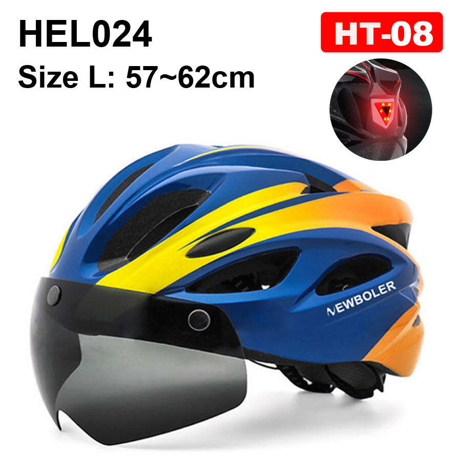 NEWBOLER Cycling Helmet Man Women LED Light Helmet Road Mountain Bike Helmet Lens For Riding Bicycle Sports Skateboard Scooter