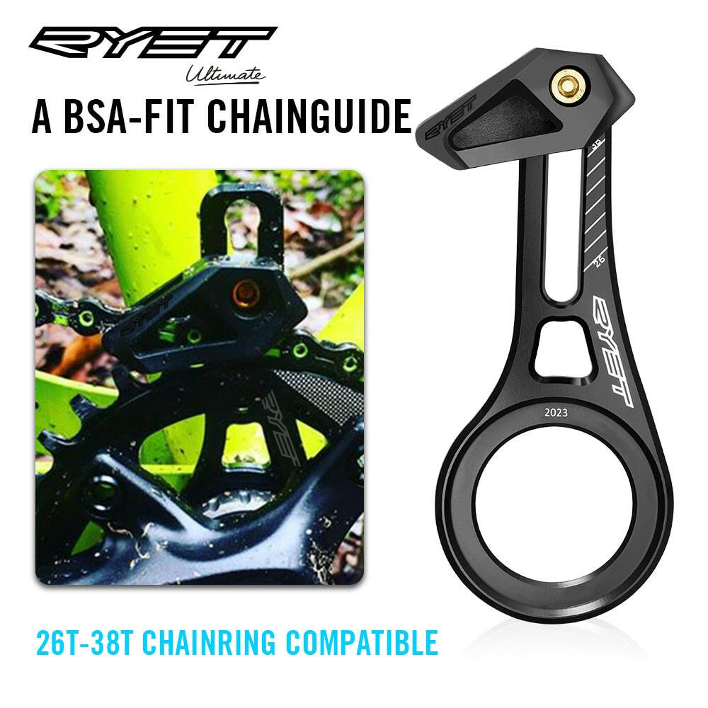 RYET BSA-fit Chainguide MTB Chain Guide/BSA BB Mount 26T-38T Bicycle Chain Protector D-TYPE E-TYPE Chainguide Cycling Parts