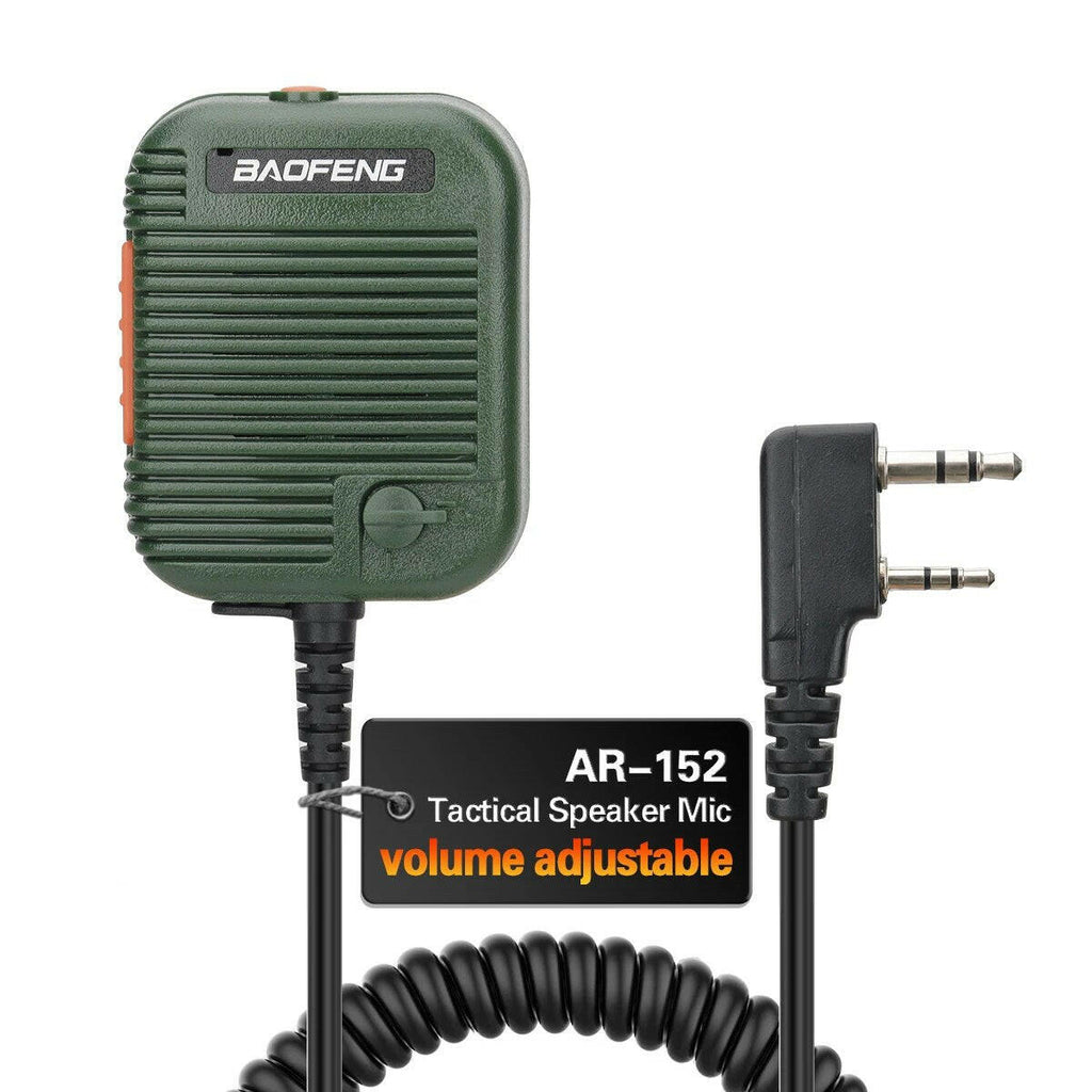 Baofeng AR-152 Tactical Microphone Speaker Mic Adjustable Volume For Baofeng AR-152 BF-888S UV-5R UV-S9 UV-13 Pro Walkie Talkie-WAYBIKER