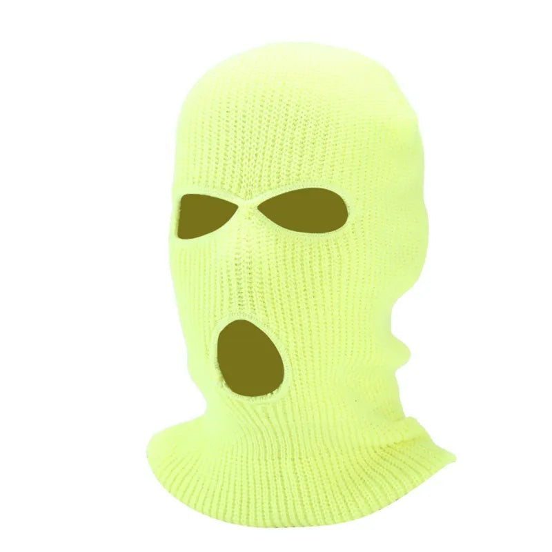 2023 New Fashion 3-Hole Knitted Full Face Cover Ski Mask Winter Balaclava Warm Knit Full Face Mask For Outdoor Sports-WAYBIKER