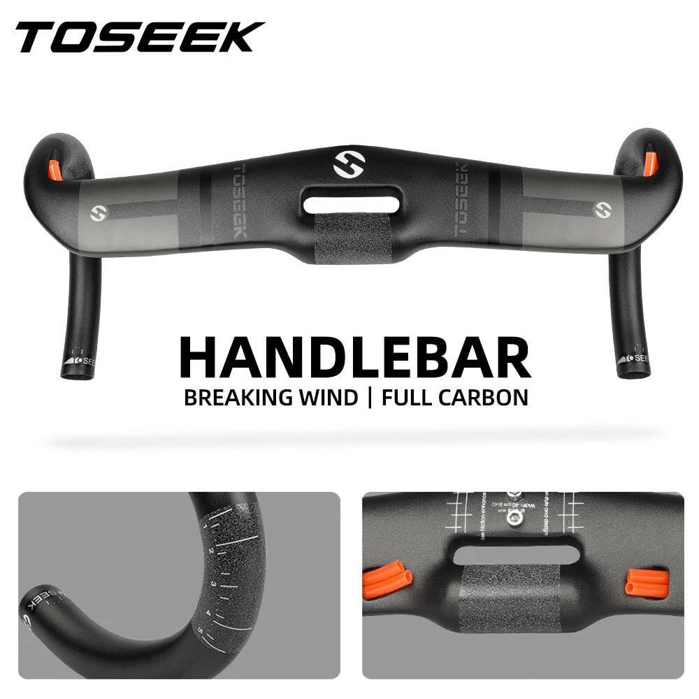 TOSEEK Road Bike Full Carbon Handlebar Ultralight UD Matte Road Bend Handlebar 31.8x400/420/440mm Bike Parts Bicycle Accessories-WAYBIKER