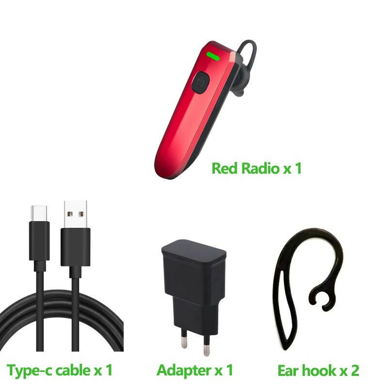 Business type Wireless Earhook Mini Walkie Talkie Intercome Bluetooth PMR FRS Bluetooth-compatible Headset Two Way Radio-WAYBIKER