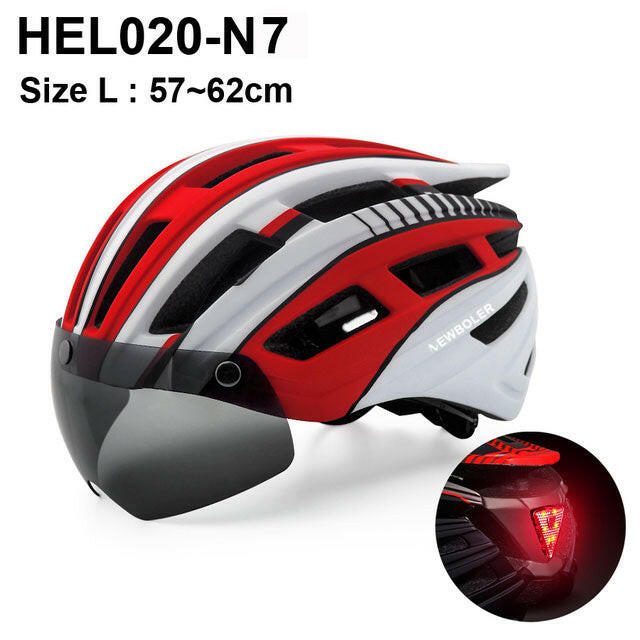 NEWBOLER Cycling Helmet Man Women LED Light Helmet Road Mountain Bike Helmet Lens For Riding Bicycle Sports Skateboard Scooter-WAYBIKER