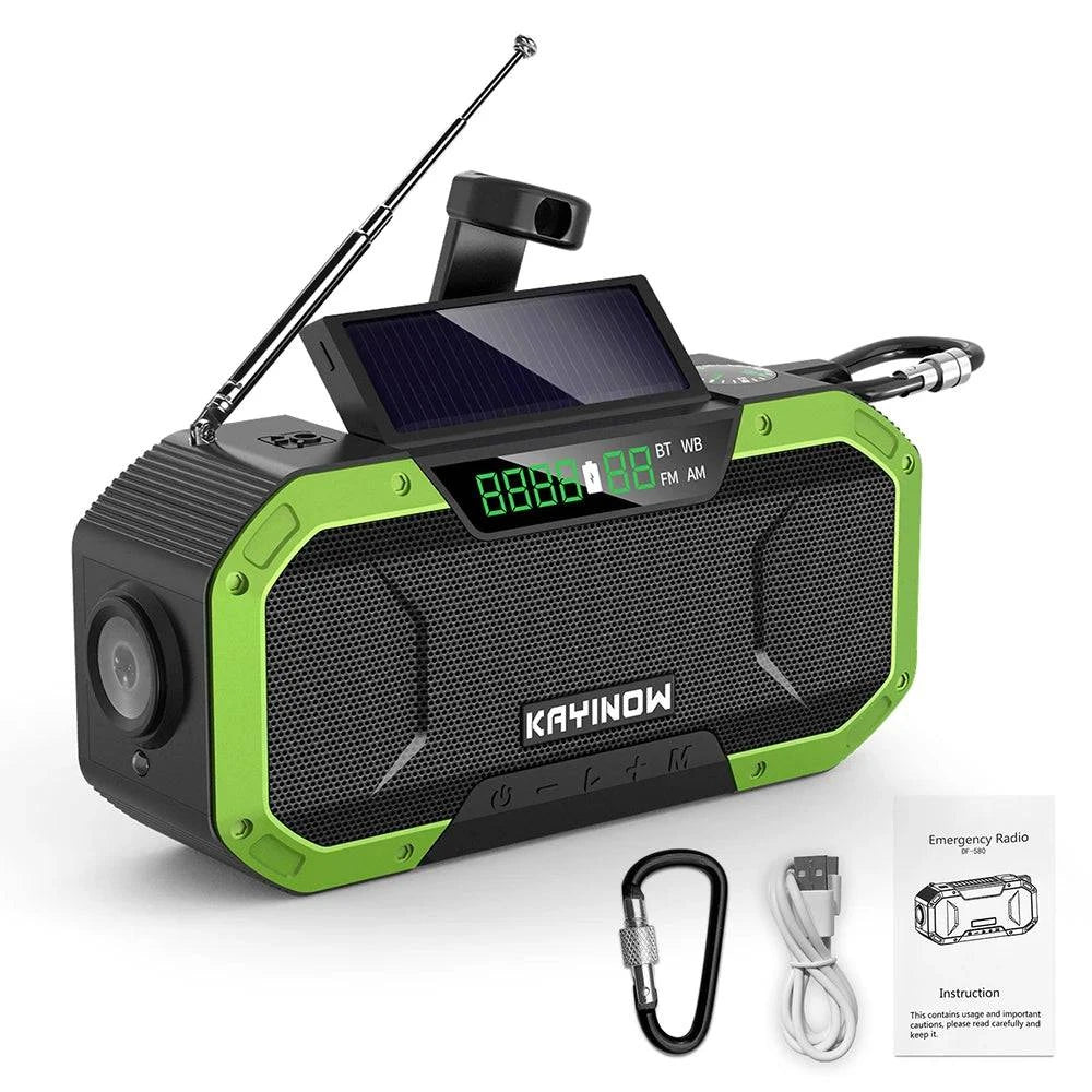 Emergency Sun Power Hand Crank Radio 5000mAh Power Bank Charger Flash Light Outdoor Camping Survival Radio-WAYBIKER