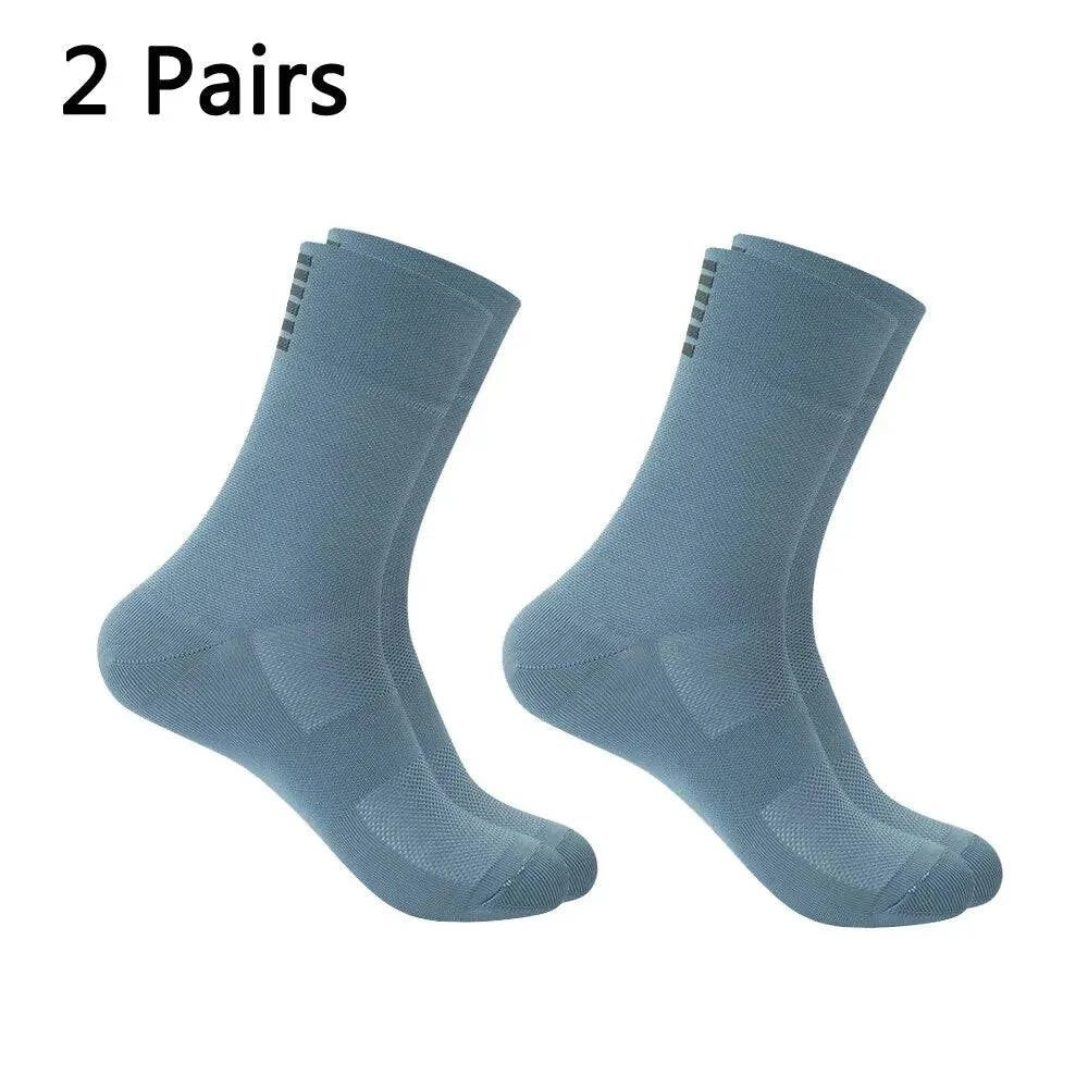 2 Pais High Quality Profession Team Men Women Cycling Socks Bike Socks Breathable Bicycle Socks Outdoor Sportswear Racing Socks-WAYBIKER