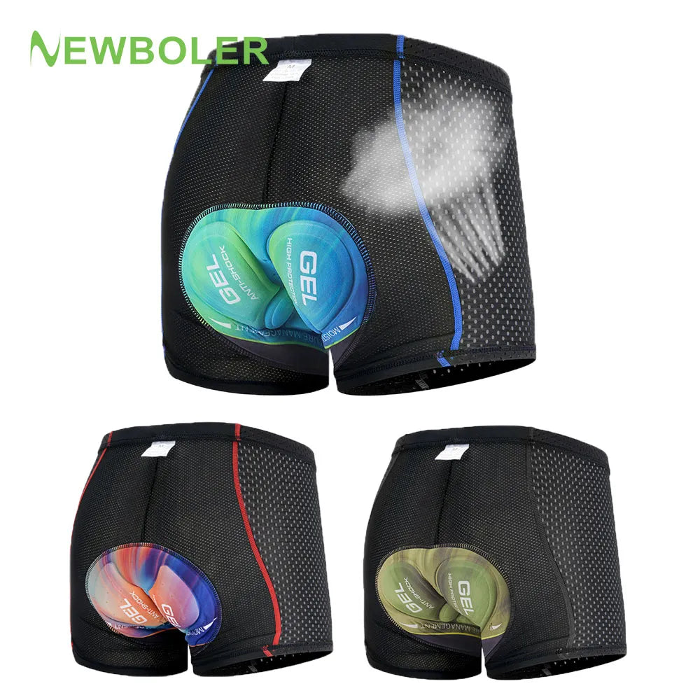 NEWBOLER Cycling Shorts Breathable Mesh Bicycle Underwear 5D Gel Pad Shockproof Cycling Underwear MTB Bike Shorts  Man Shorts-WAYBIKER