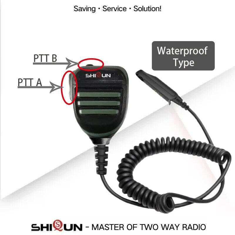 UV-9R Pro Microphone Speaker Waterproof PTT MIC for Baofeng Walkie Talkies UV-9G UV-XR GT-3WP BF-A58 UV-S22 Pro Waterproof Radio-WAYBIKER