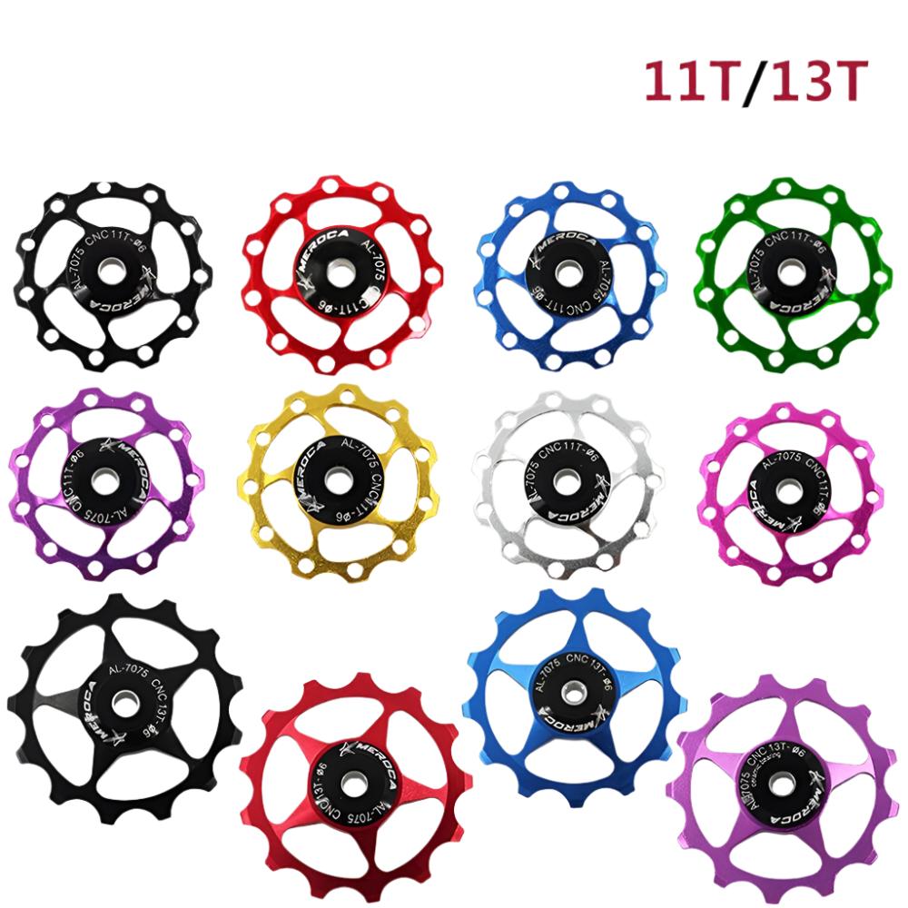 Bike 11T 13T Aluminum Guide Wheel Rear Derailleur Pulley Metal Bearing Guide Part Mountain Road Cycling Accessory Pulley Bearing-WAYBIKER
