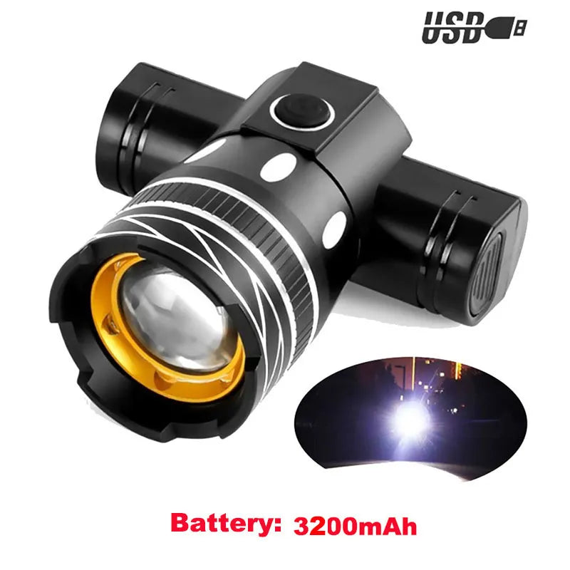 Electric Scooter LED Lamps Headlight USB Rechargeable Zoomable Bike Light for Xiaomi 1S M365 PRO2 Ninebot Skateboard Accessories-WAYBIKER