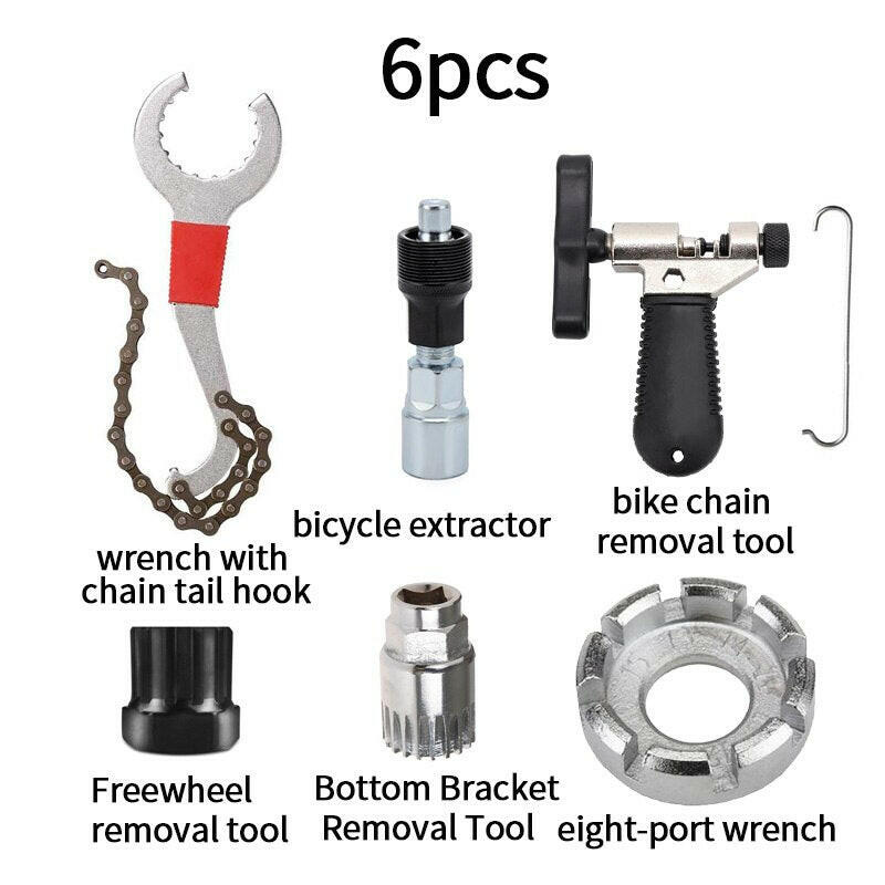 Bicycle Multitool Repair Tool Set Kit Remover Freewheel Crank Puller Spoke Nipple Wrench Spanner Chain Breaker Bicycle Tools MTB-WAYBIKER