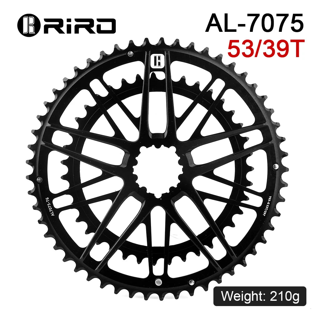 RIRO Carbon Fiber Crank Road Bike 11/12 Speed 50-34/53-39T Direct Mount Bicycle Crankset 170mm 46/48/50/52T Chainring Bike Parts