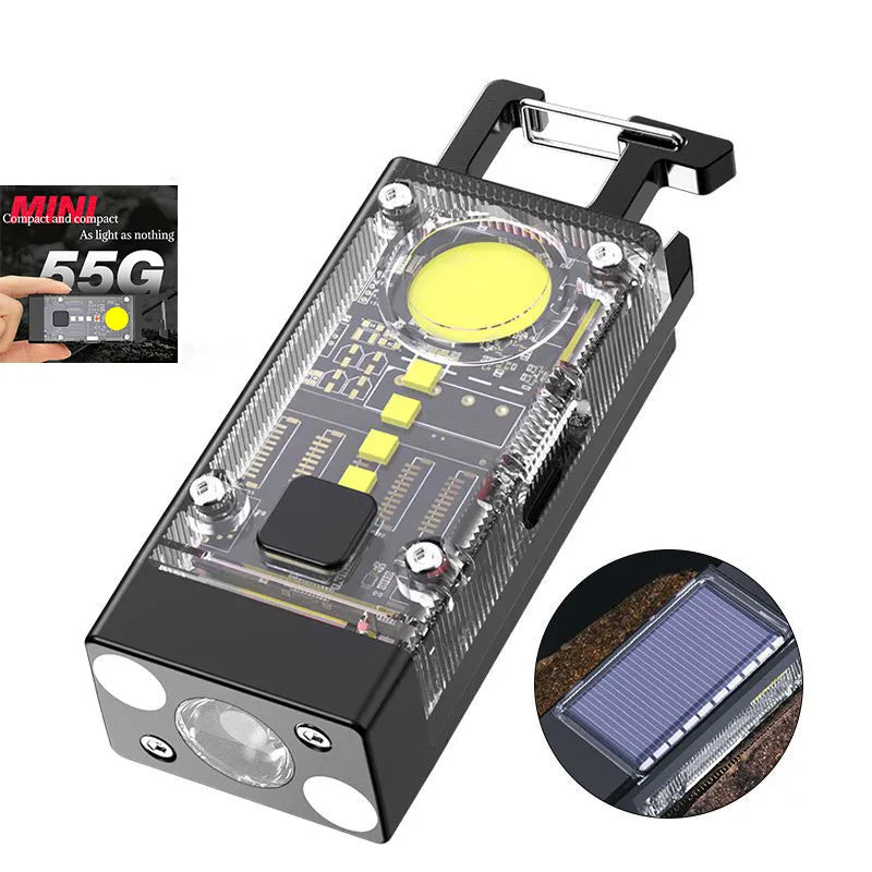 Mini Multifunctional Portable LED COB Flashlight Keychain 800LM USB Rechargeable Work Lights Outdoor Fishing Camping Lantern-WAYBIKER