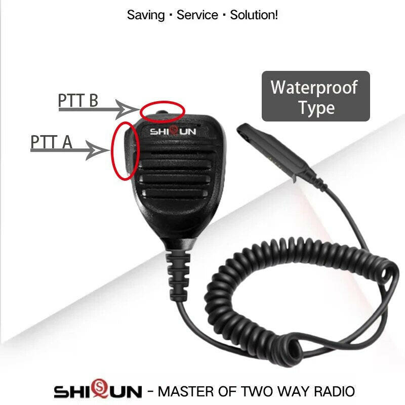 UV-9R Pro Microphone Speaker Waterproof PTT MIC for Baofeng Walkie Talkies UV-9G UV-XR GT-3WP BF-A58 UV-S22 Pro Waterproof Radio-WAYBIKER