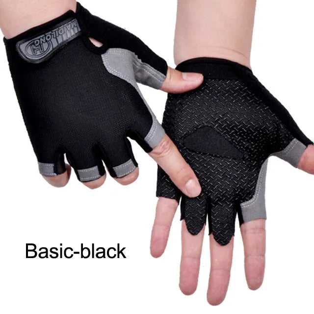 Anti Slip Shock Breathable Half Finger Gloves Breathable Cycling Gloves Fitness Gym Bodybuilding Crossfit Exercise Sports Gloves