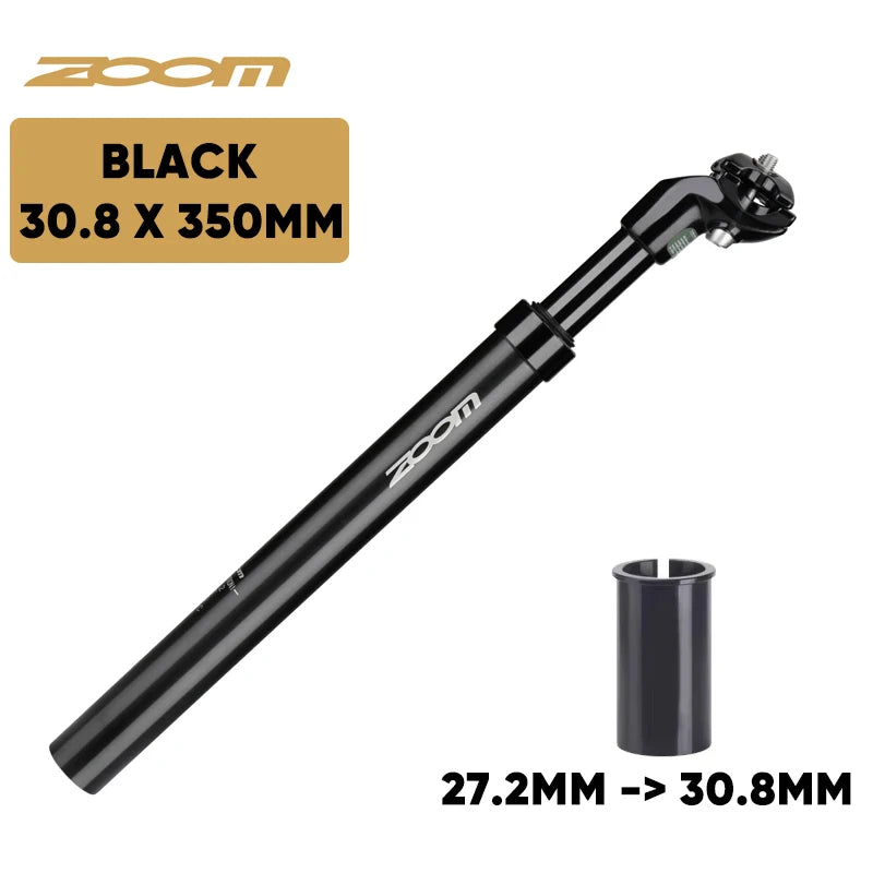 ZOOM Bike Suspension Seatpost 27.2/31.6/28.6/30.4/30.8/33.9mm MTB Suspension Seat Tube 350mm Shock Absorber Seat Post Bike Parts