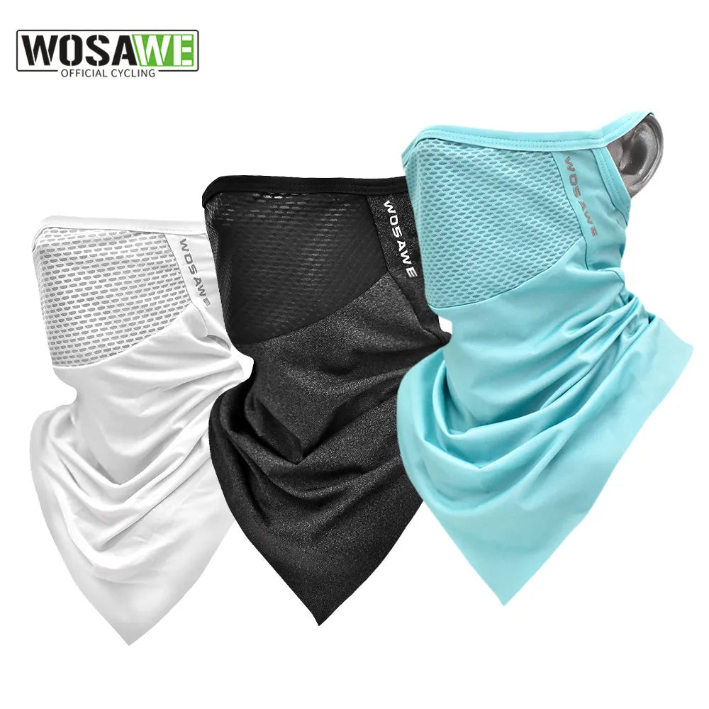 WOSAWE Cycling Bandana Triangle Half Face Scarves Hanging Ear Ice Silk Neck Gaiter Cover Tube Mask Sport Hiking Huting Men Women-WAYBIKER