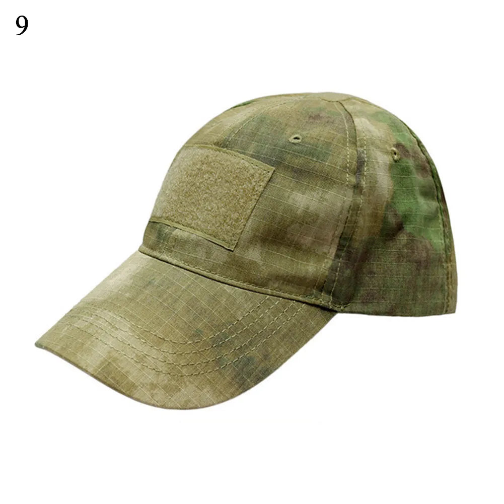 Unisex Outdoor Tactical Military Army Camo Adjustable Baseball Cap Camouflage Men Women Snapback Hat For Cycling Hiking Fishing-WAYBIKER