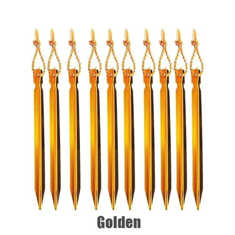 10Pcs/lot 18cm Aluminum Alloy Tent Takes Pegs Heavy Duty Travel Outdoor Camping Accessories Tarp Ultralight Nails Ground Peg-WAYBIKER
