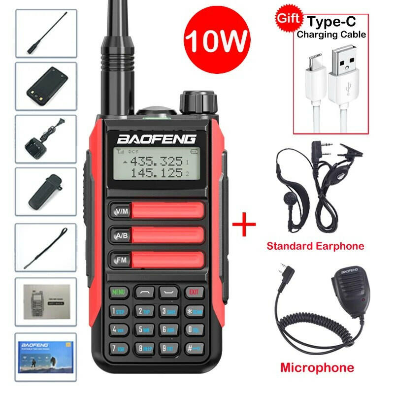 2023 Baofeng UV-16 MAX V2 Professional 10W Upgraded Of UV-5R UV-10R Walkie Talkie IP68 Waterproof Long Range Dual Band Ham Radio-WAYBIKER