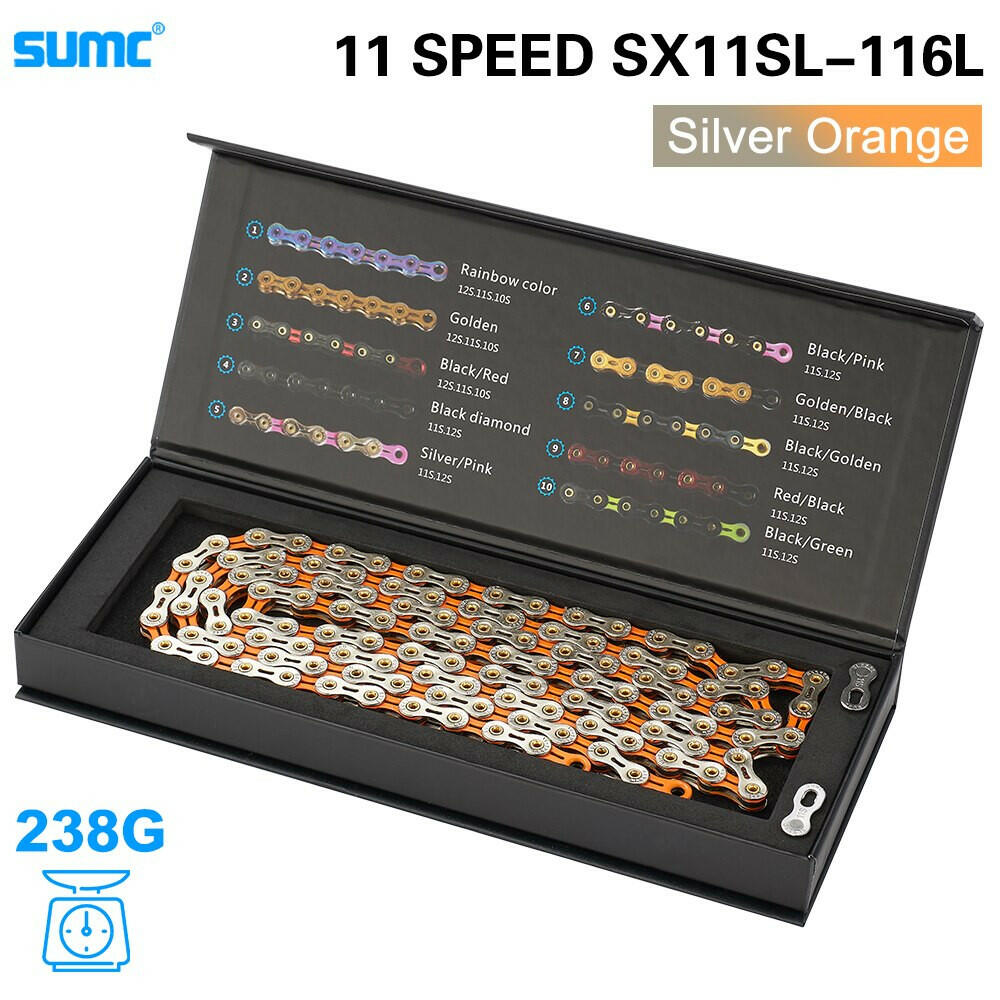 SUMC Bicycle Chain SX11SL 11Speed 116L With MissingLink 11V Mountainbike/Road Bike Diamond Chain Bicycle Part With Original box-WAYBIKER
