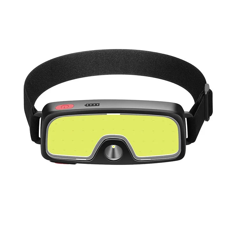 TYPE C Rechargeable LED Camping COB Headlight ABS IPX5 Waterproof Head Torch Light Super Bright Built in Battery Power Display-WAYBIKER
