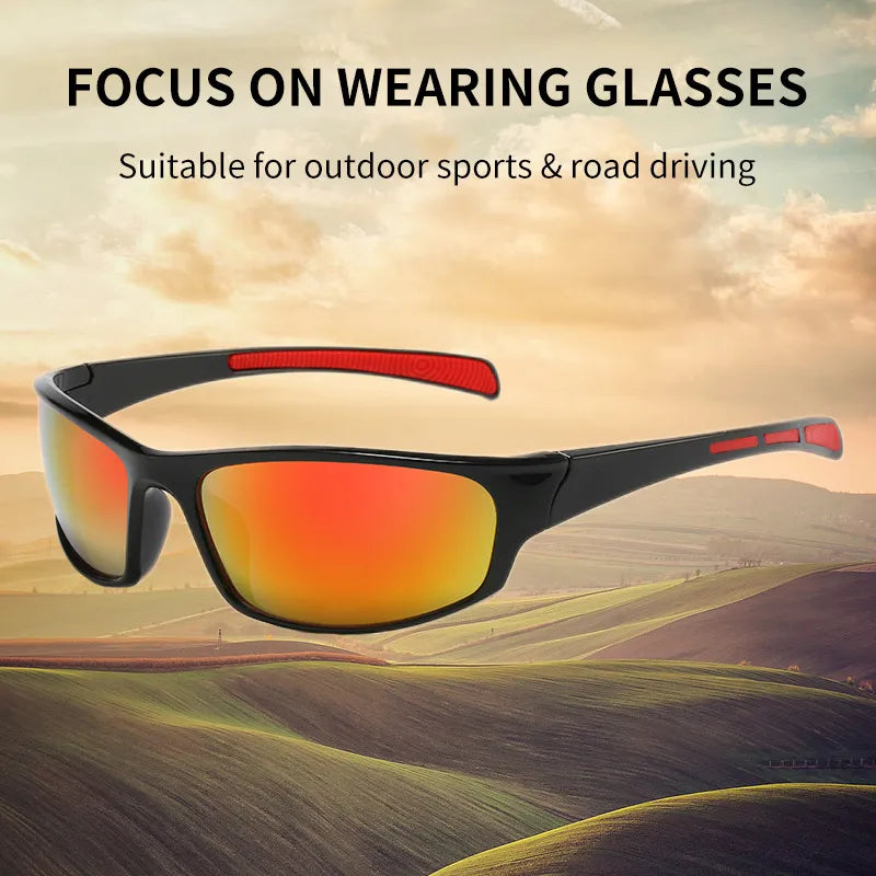 New Men's and Women's Outdoor Polarized Sports Glasses Bicycle Cycling Colorful Sunglasses European and American Color Film Sung-WAYBIKER