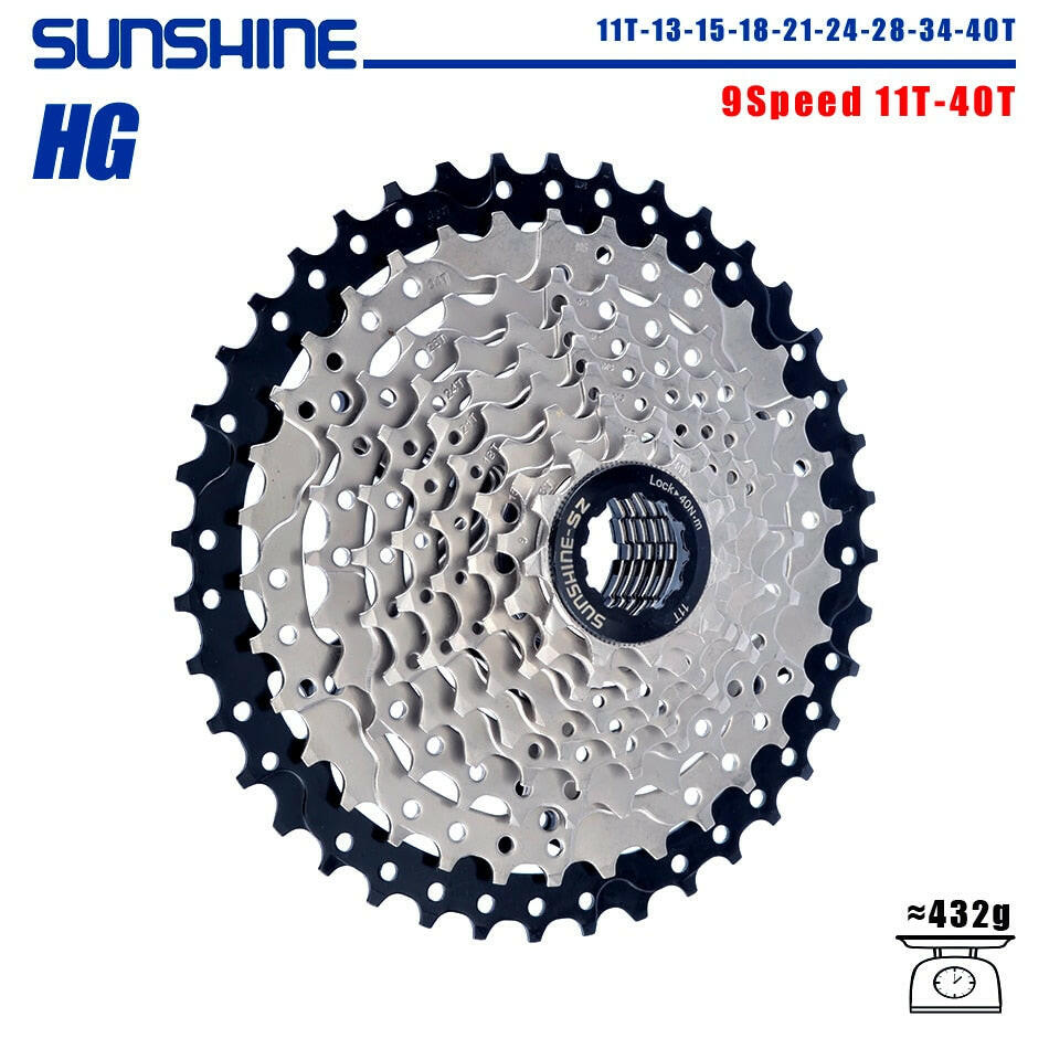 SUNSHINE Bicycle Cassette 8/9/10/11/12Speed Freewheel 32/36T/40T/42T/46T/50T/52T Sprocket HG Structure Flywheel For SHIMANO/SRAM-WAYBIKER