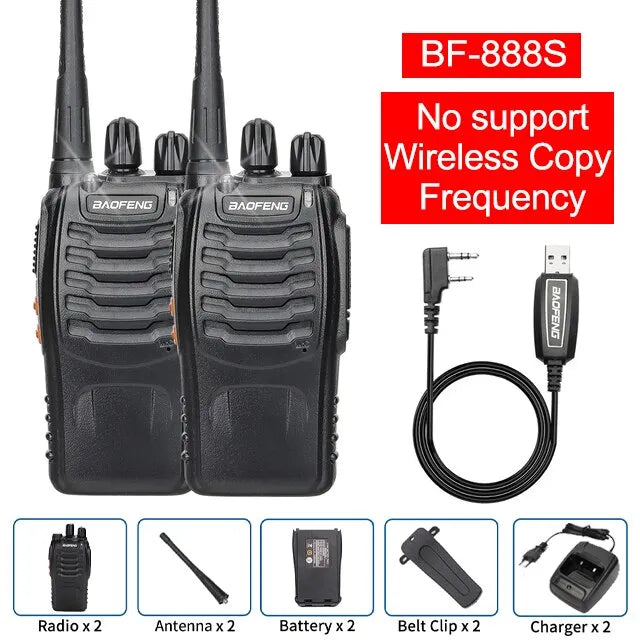 1/2 PCS Baofeng BF 888S Walkie Talkie UHF 400 470MHz 888s Long Range Two Way Ham Radios Transceiver for Hunting Hotel-WAYBIKER