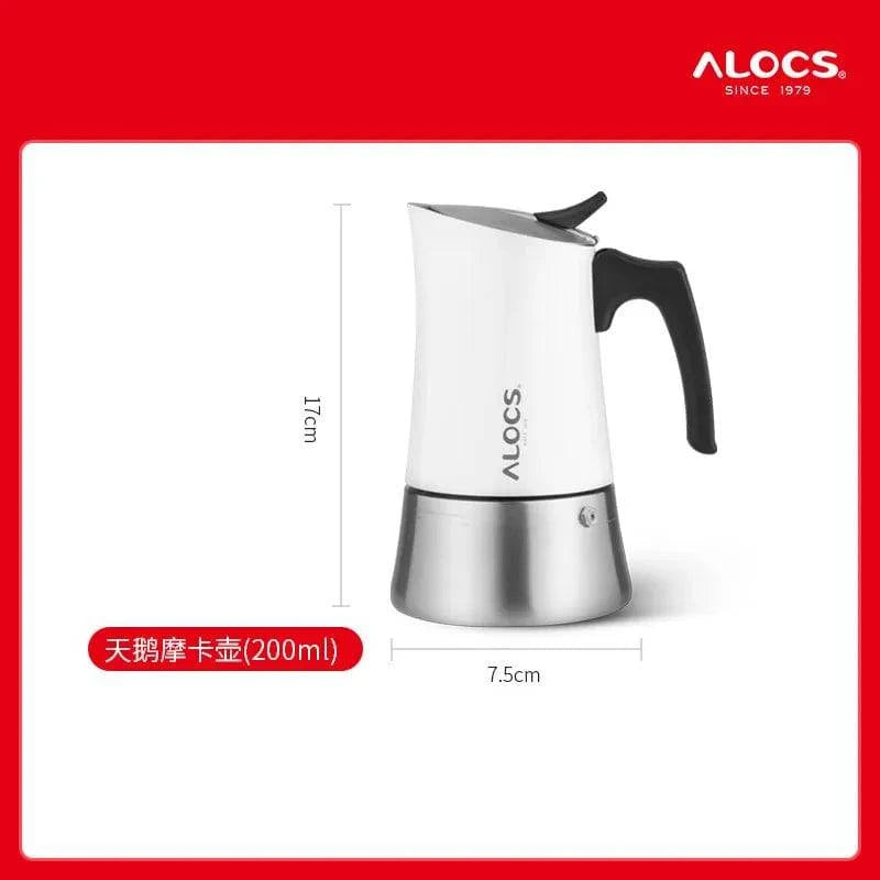 ALOCS KW-K31 Outdoor Camping Hand Made Mocha Pot  Stainless Steel Italian Coffee Maker Camp Cooking Set Espresso Extractor Pot-WAYBIKER