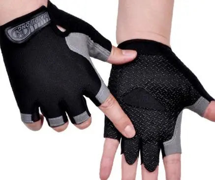 Anti Slip Shock Absorption Breathable Half Finger Gloves Bicycle Gloves Breathable Fitness Training Weightlifting Outdoor Mounta