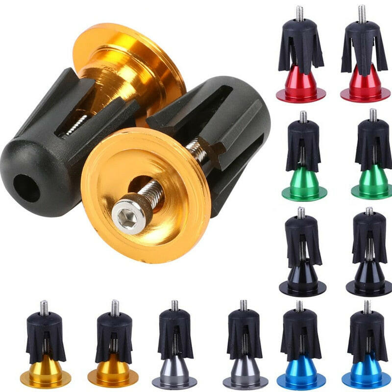 1 Pair Bicycle Handle Bar Cap End Plugs Aluminum Handlebar Stopper 6 Colors Handlebar Cap Plugs Bicycle Accessories-WAYBIKER