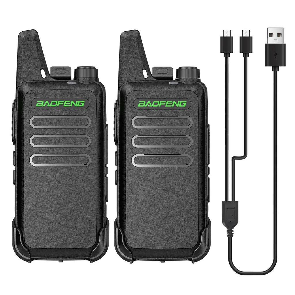 2PCS Mini Walkie Talkie Baofeng BF-T20 PortableTwo Way Radio Charging USB VOX For BF-C9 BF-888S KD-C1 for Station Hotel Hunting-WAYBIKER