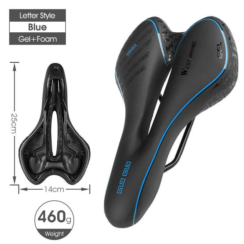 WEST BIKING Bike Saddle MTB Mountain Road Bicycle Seat PU Leather Gel Painless Cycling Cushion BMX Comfortable Shockproof Parts-WAYBIKER