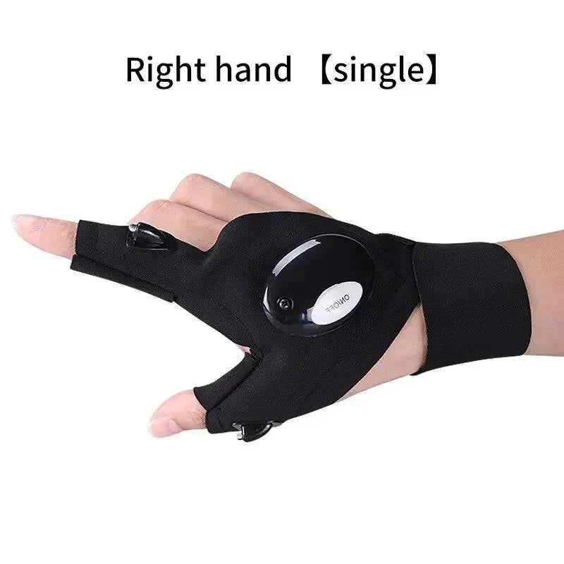 Night Light Fingerless Glove Waterproof Led Fishing Gloves Camping Hiking Survival Rescue Multi Light Tool Outdoor Tool-WAYBIKER