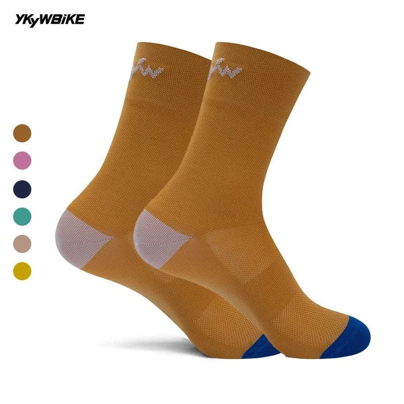 YKYWBIKE Cycling Socks Lightweight Breathable Bike Socks Road Bicycle Socks Running Socks Camping Hiking Sports Socks-WAYBIKER