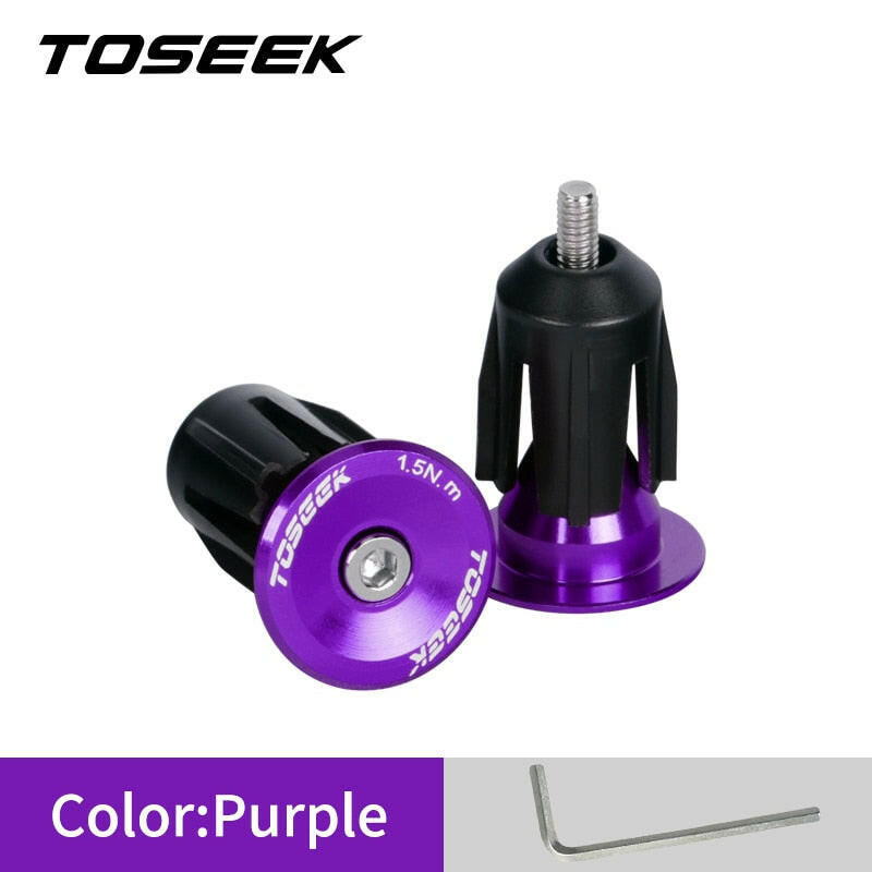 TOSEEK Bicycle Grip Handlebar End Cap Aluminium Alloy Lock MTB Handlebar Grips End Plugs for Bike Handlebar Accessory 1 Pair-WAYBIKER