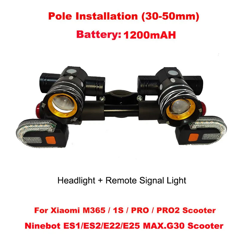 Electric Scooter LED Lamps Headlight USB Rechargeable Zoomable Bike Light for Xiaomi 1S M365 PRO2 Ninebot Skateboard Accessories-WAYBIKER