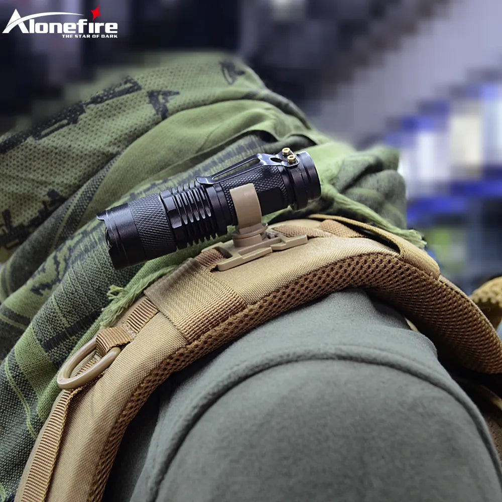Swivel U Ring Flashlight Work Backpack Lamp Outdoor Hike Climb Pack Light Holder Water Pipe Pole Tool Clamp Shoulder Tape Clip-WAYBIKER