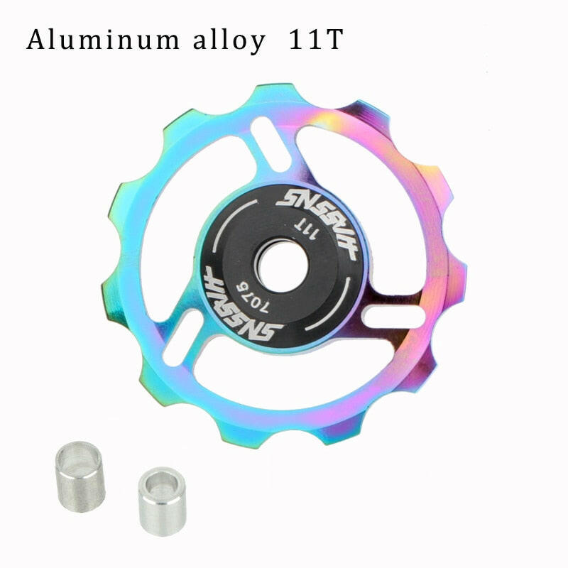 HASSNS Mtb Pulleys Bicycle Derailleur Metal Ceramics Bearing Road Mountain Bike Rear Derailleur Pulley Wheel 11T 13T Cycling-WAYBIKER