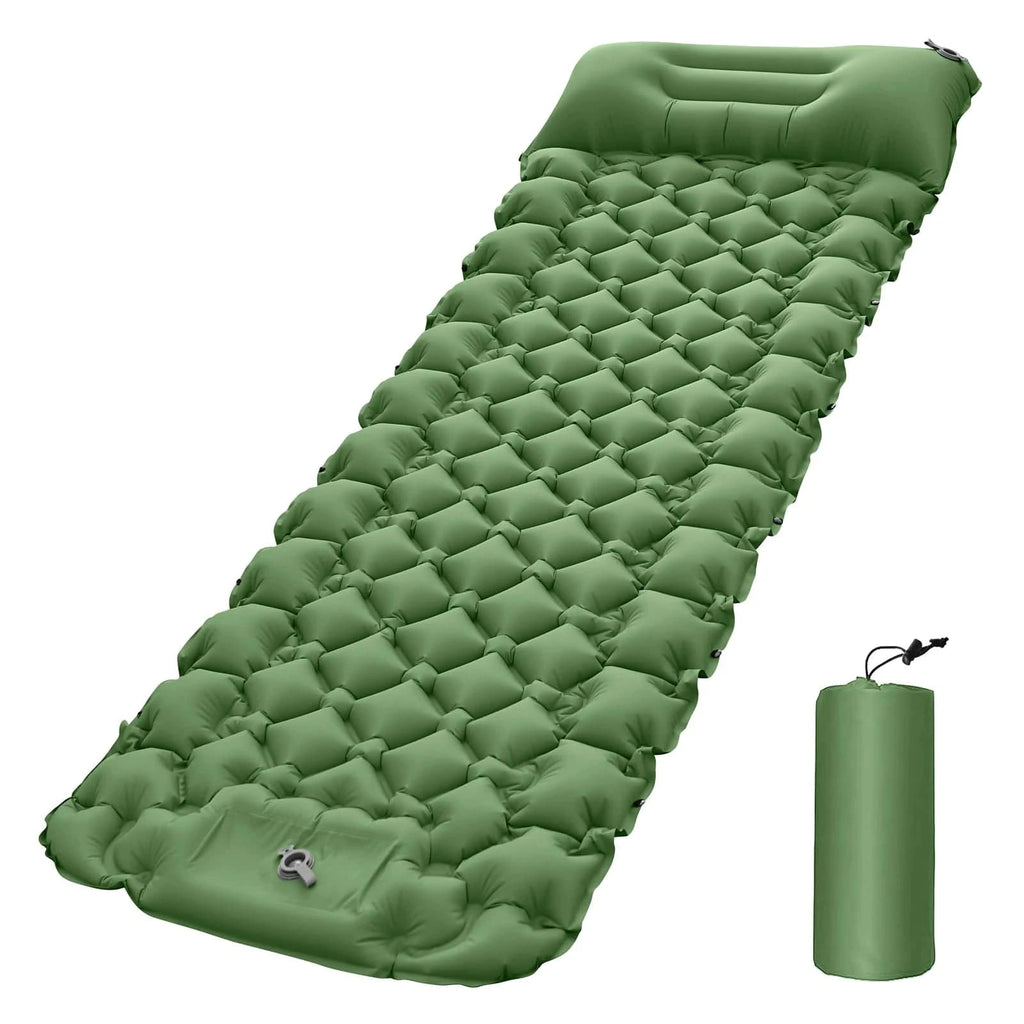 Portable Inflatable Air Mattress Lightweight Camping Mat with Air Pillow Waterproof Sleeping Pad Hiking Travel Tent Equipment-WAYBIKER