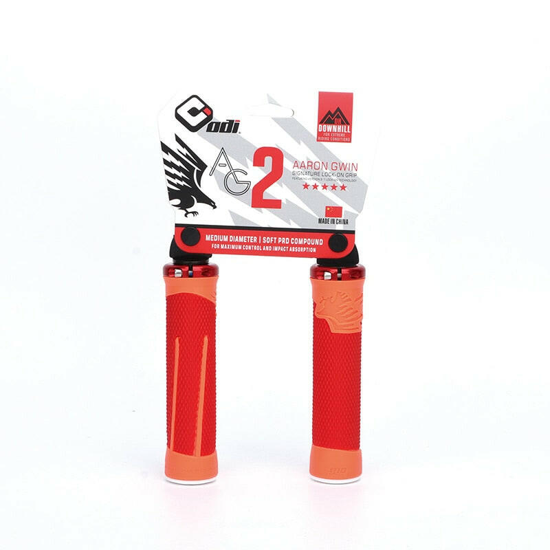 ODI MTB Bike Silicone Grips Comfortable Lockable Handle Grip CNC aluminum lock ring Anti-Slip two-tone Handlebar Grip Bike Parts-WAYBIKER